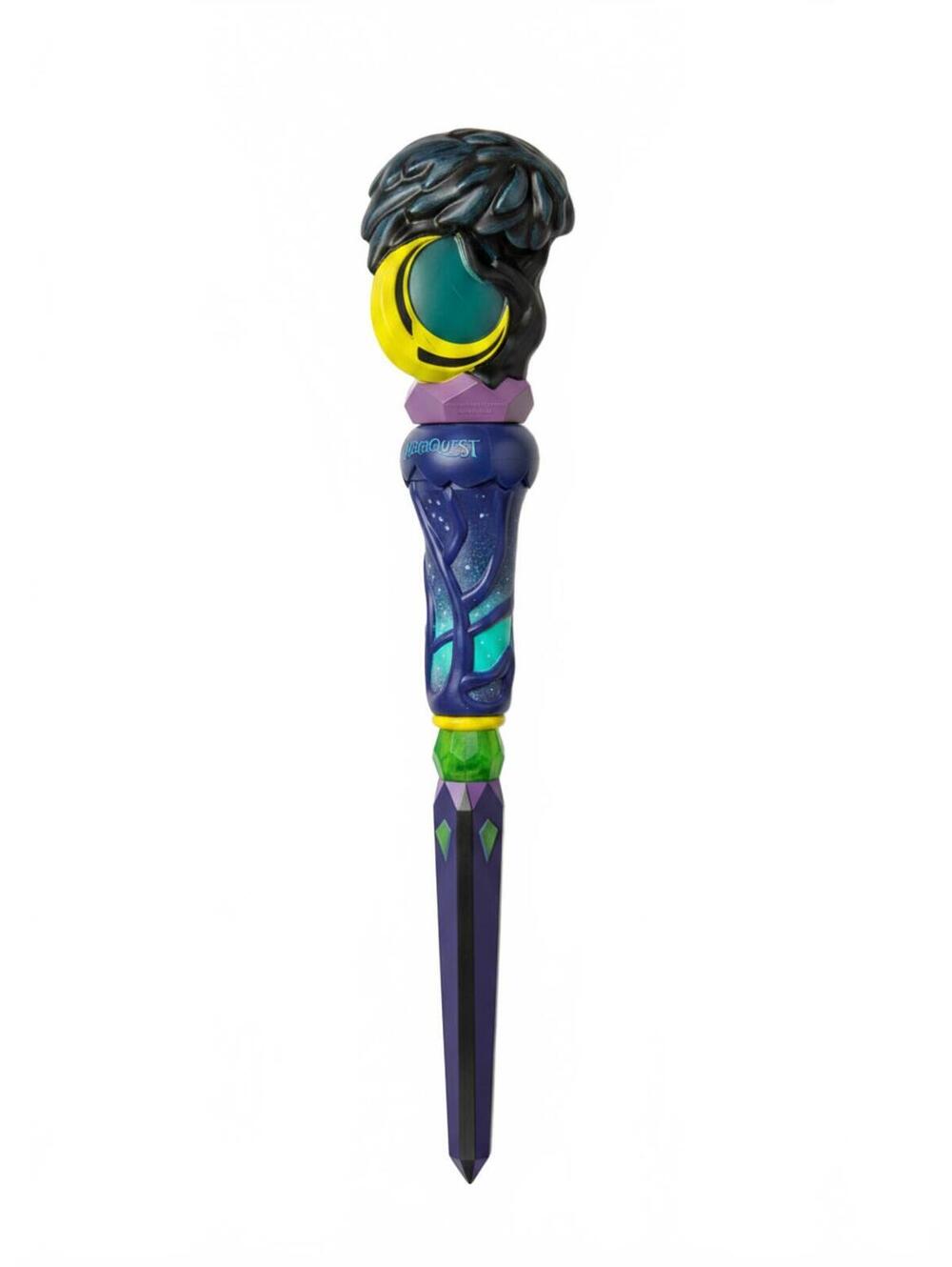 Decorative Fantasy-Themed Wand with Moon and Feather Design